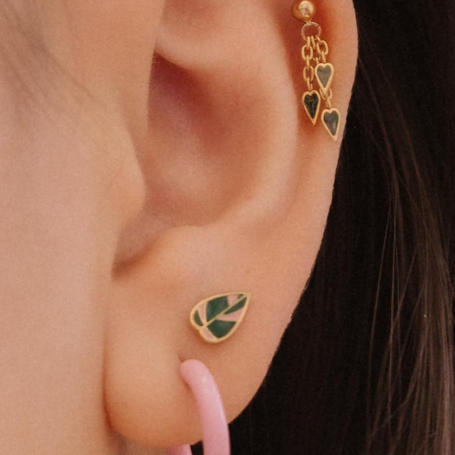 Pink Princess Enamel Flat Back Stud