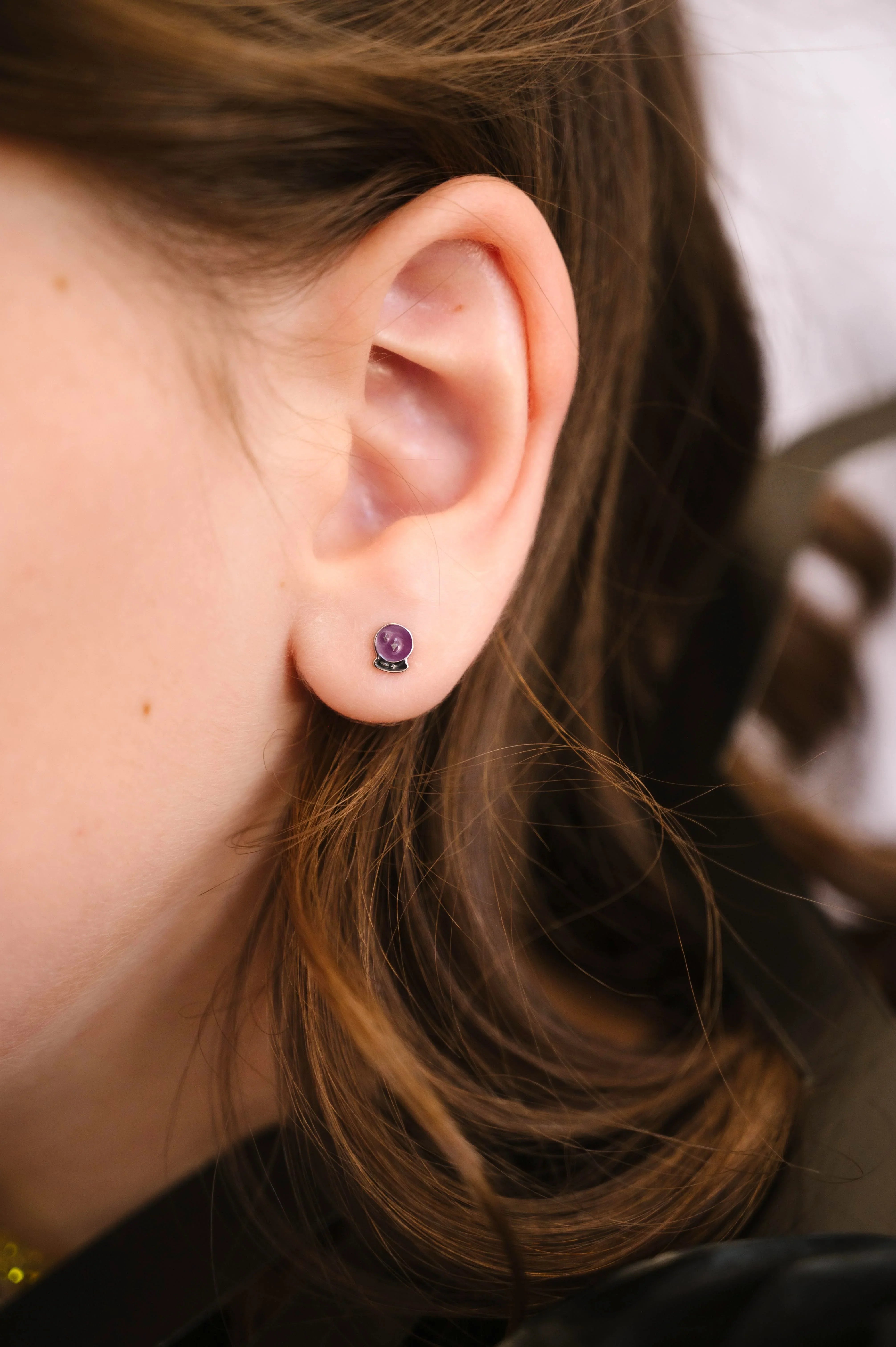 Crystal Ball Enamel Flat Back Stud