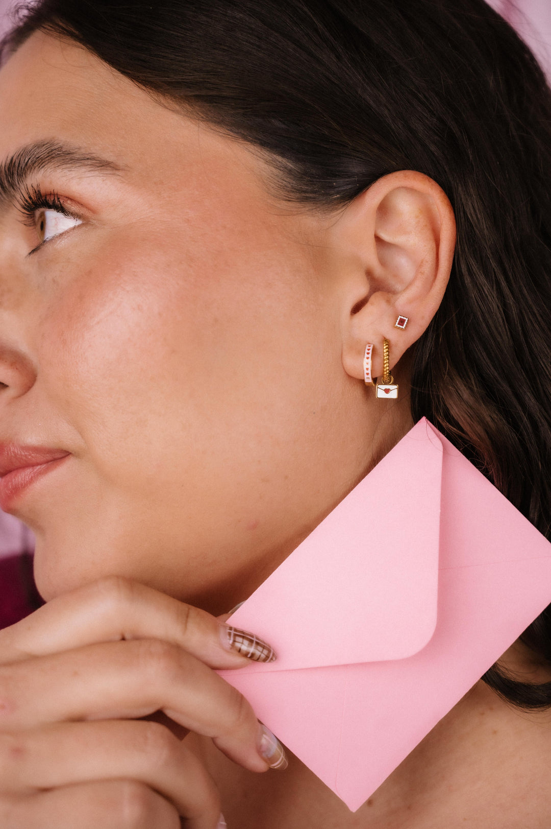 Love Letter Enamel Hoop Charm