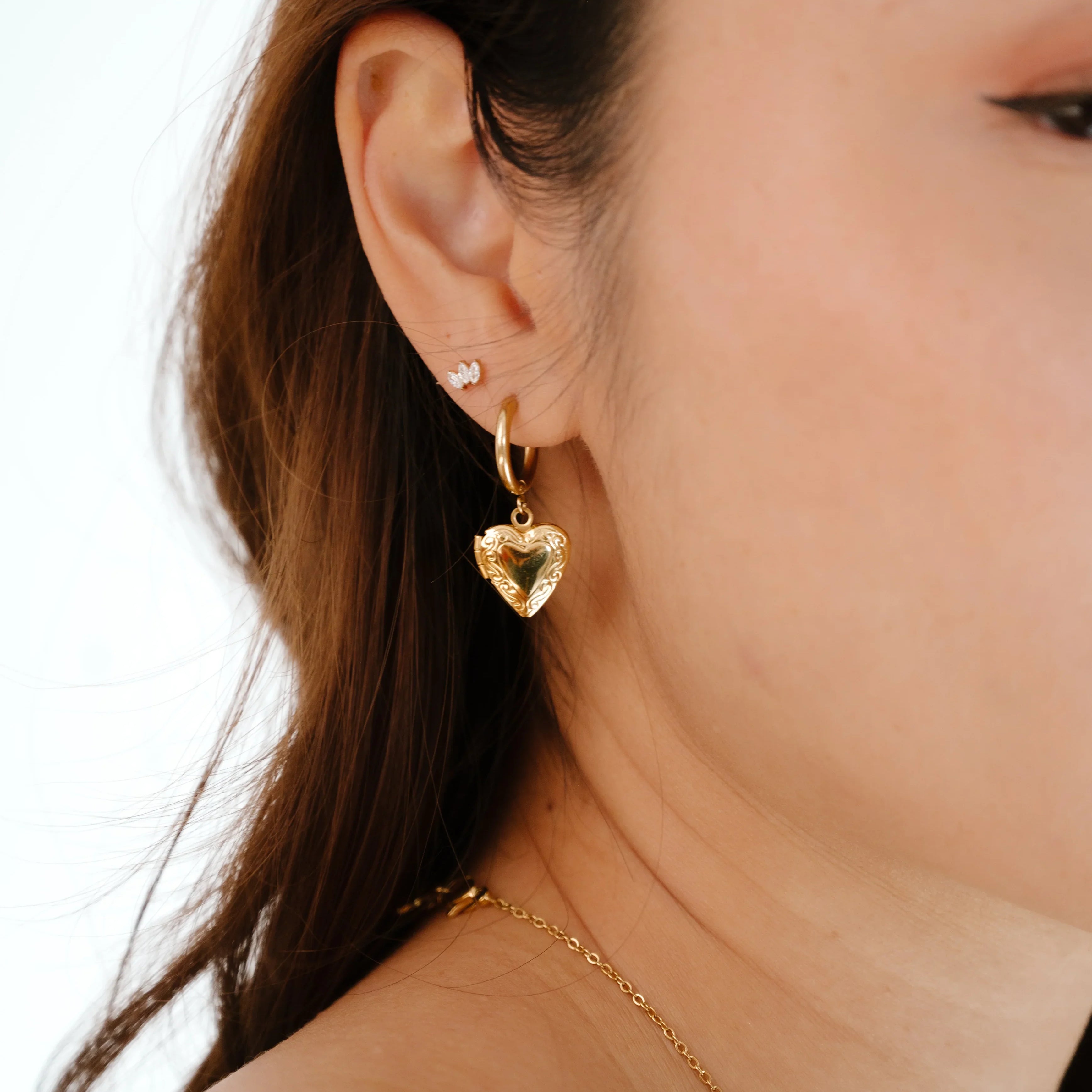 Love Letter Locket Hoops
