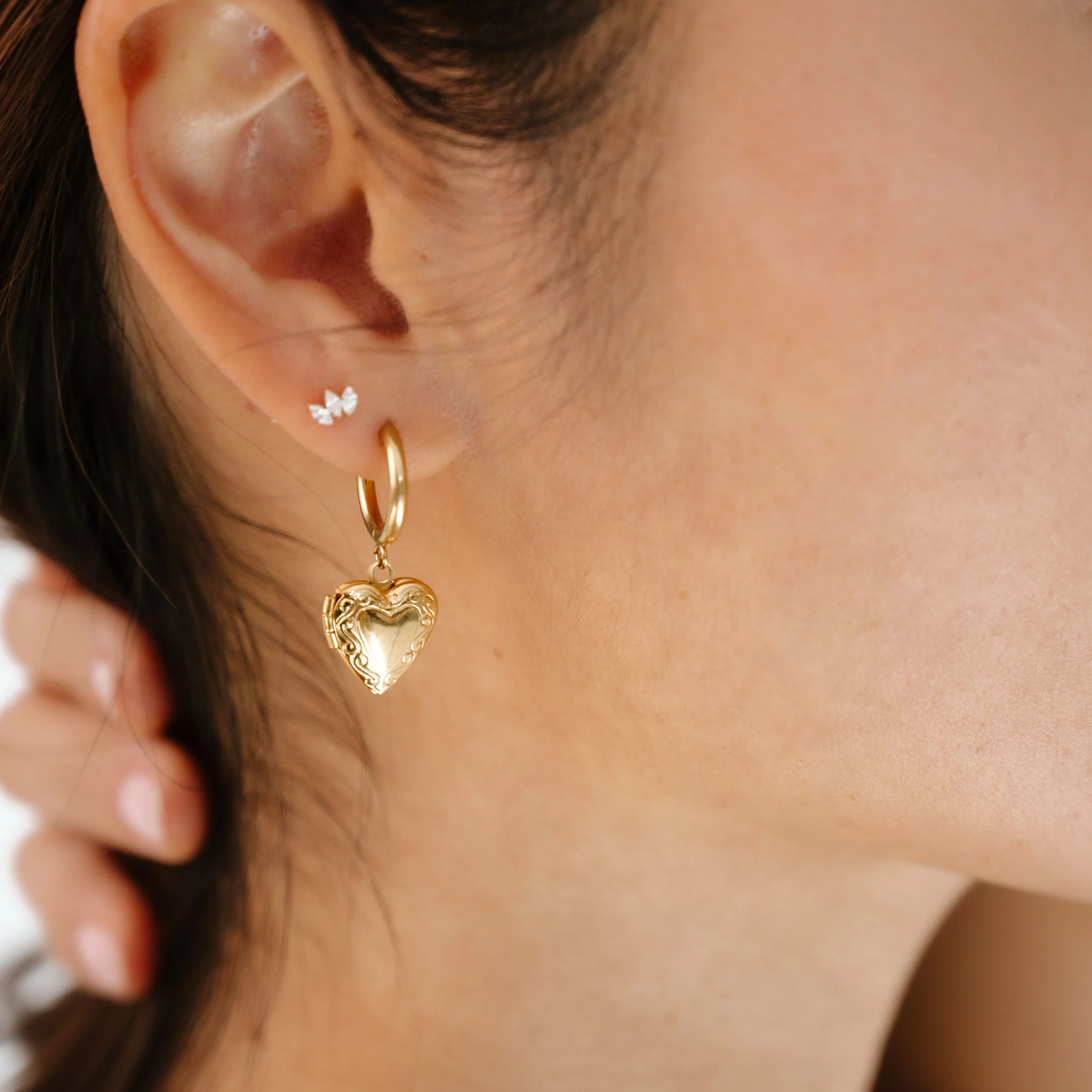 Love Letter Locket Hoops