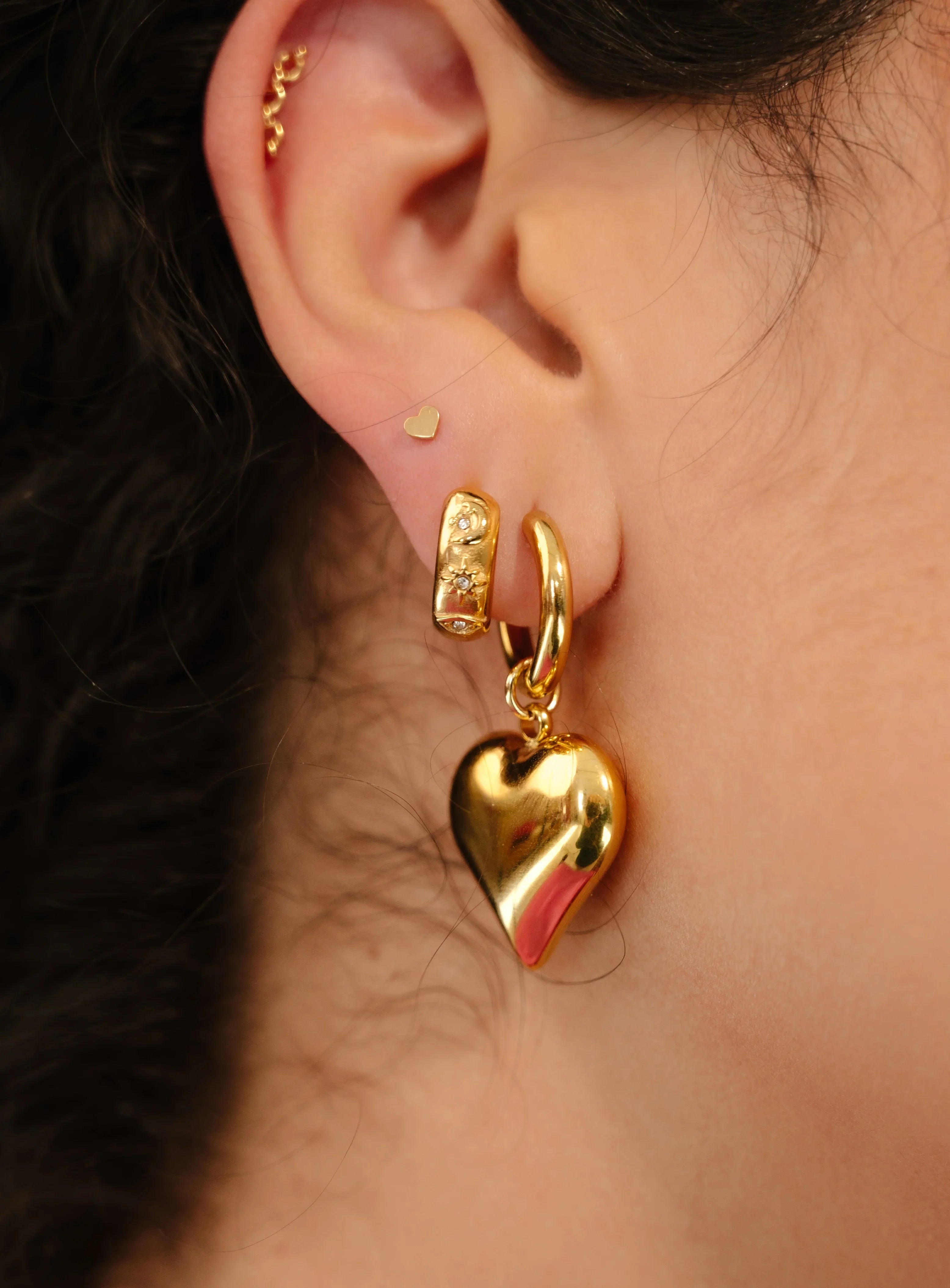 Heart Flat Back Stud