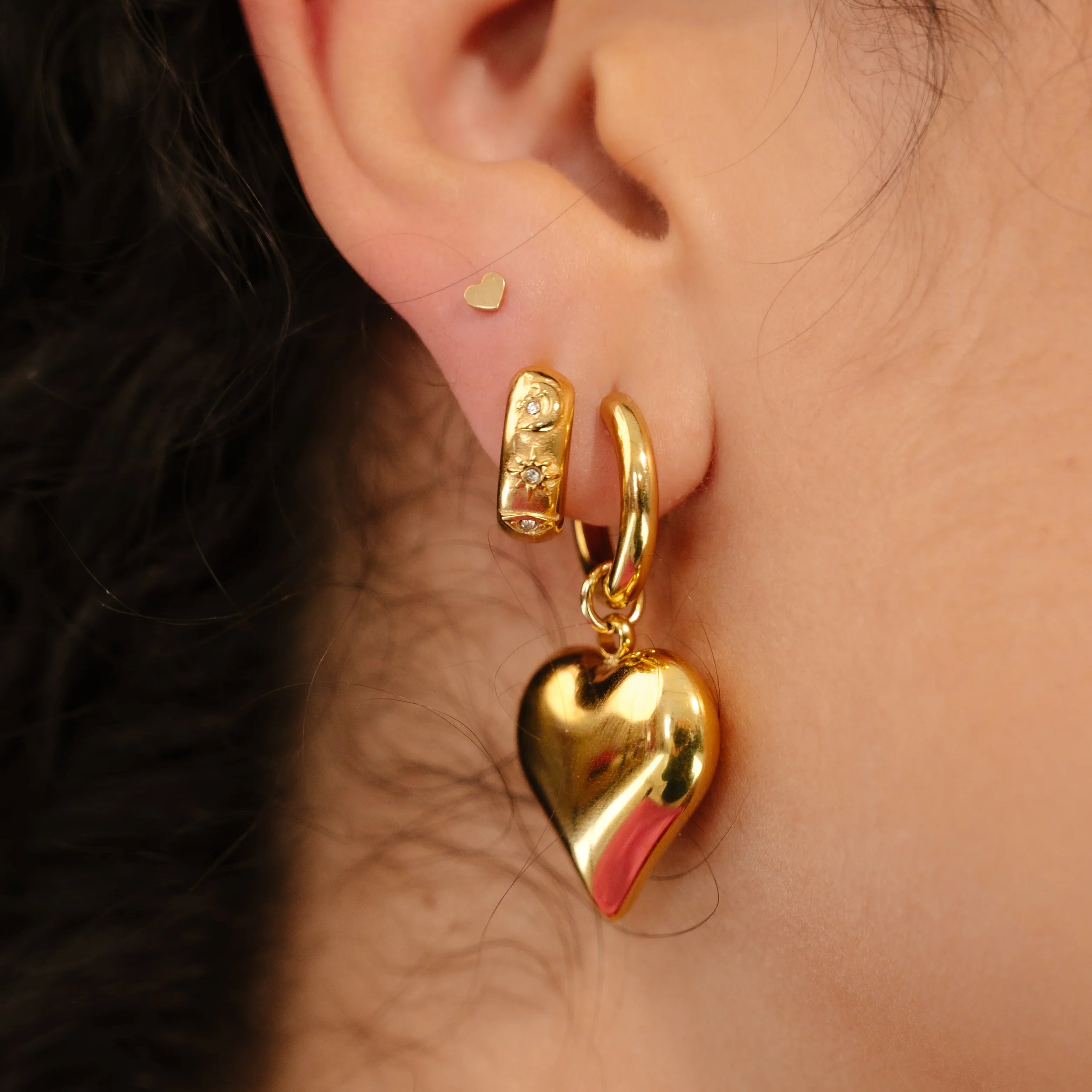 Heart Flat Back Stud