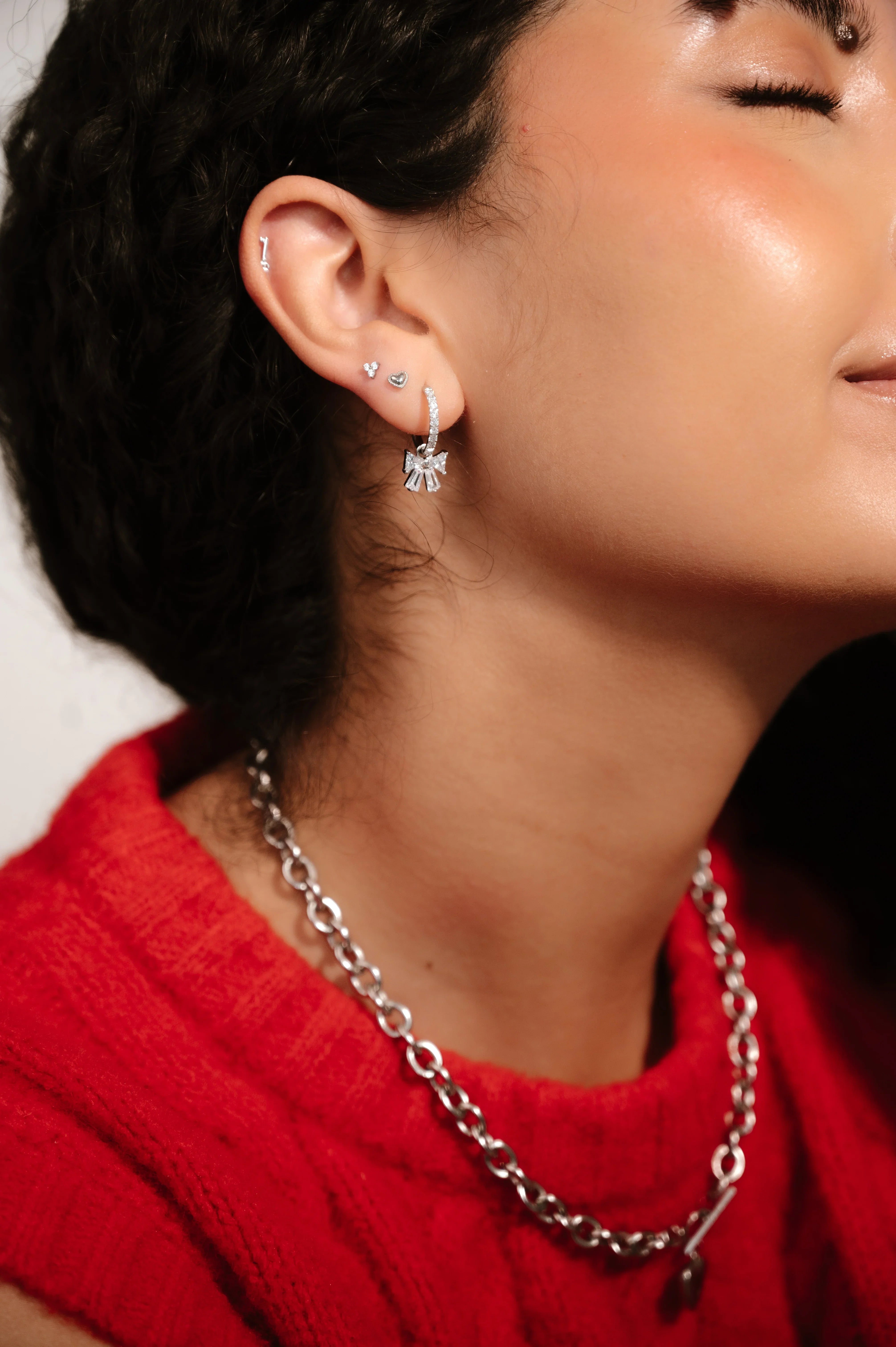 Pillow Heart Flat Back Stud