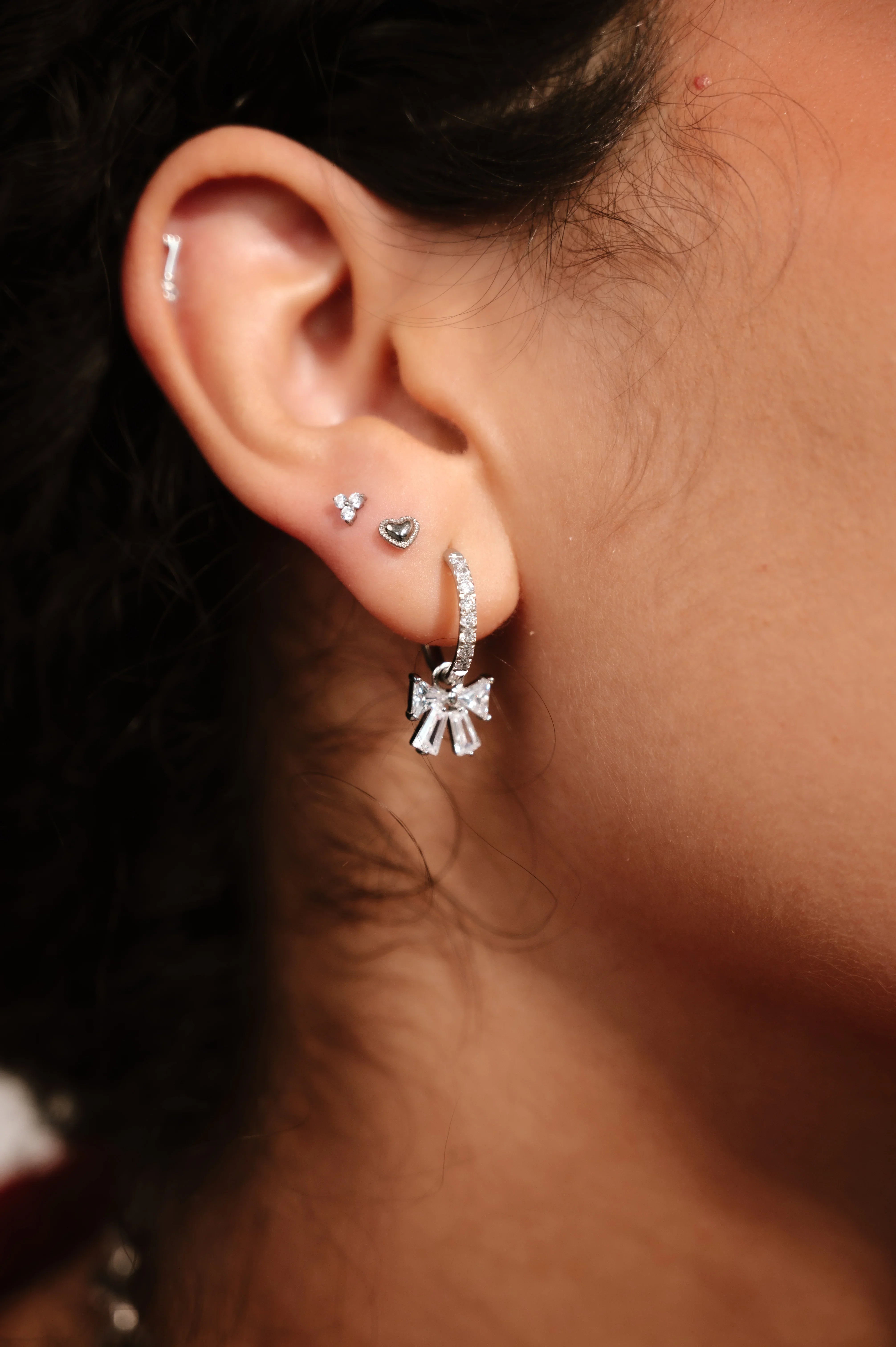 Micro Love Triangle Flat Back Stud
