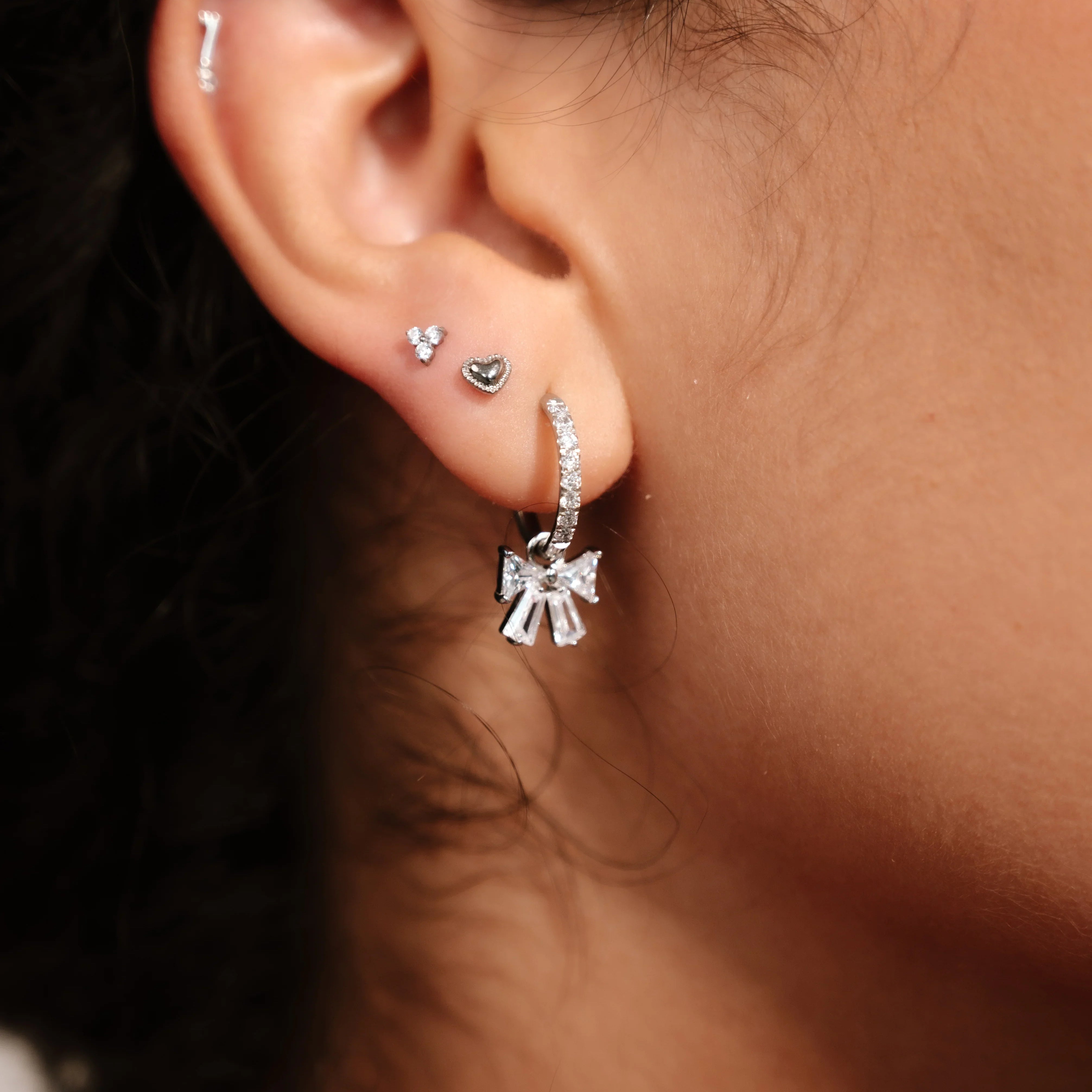 Micro Love Triangle Flat Back Stud