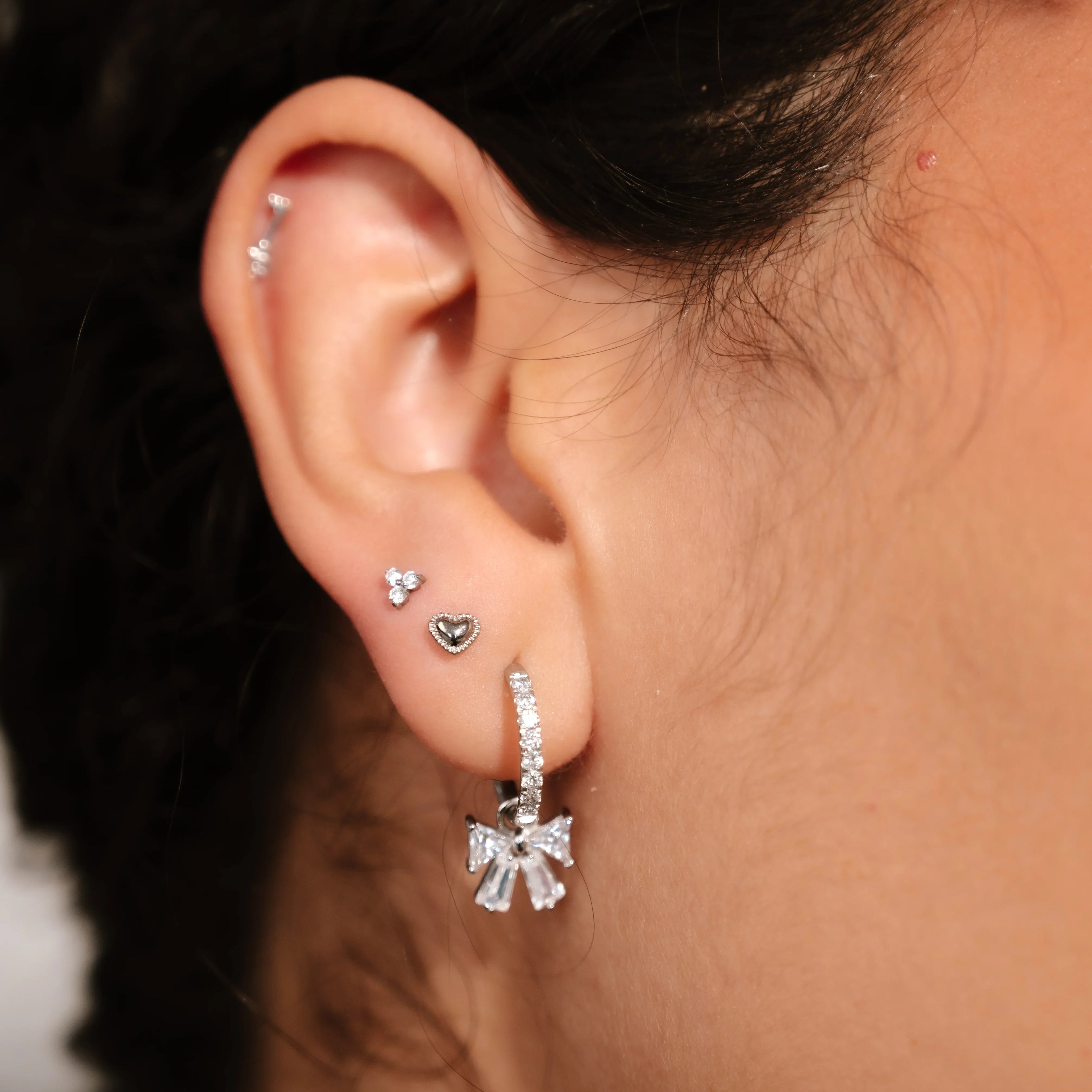 Pillow Heart Flat Back Stud