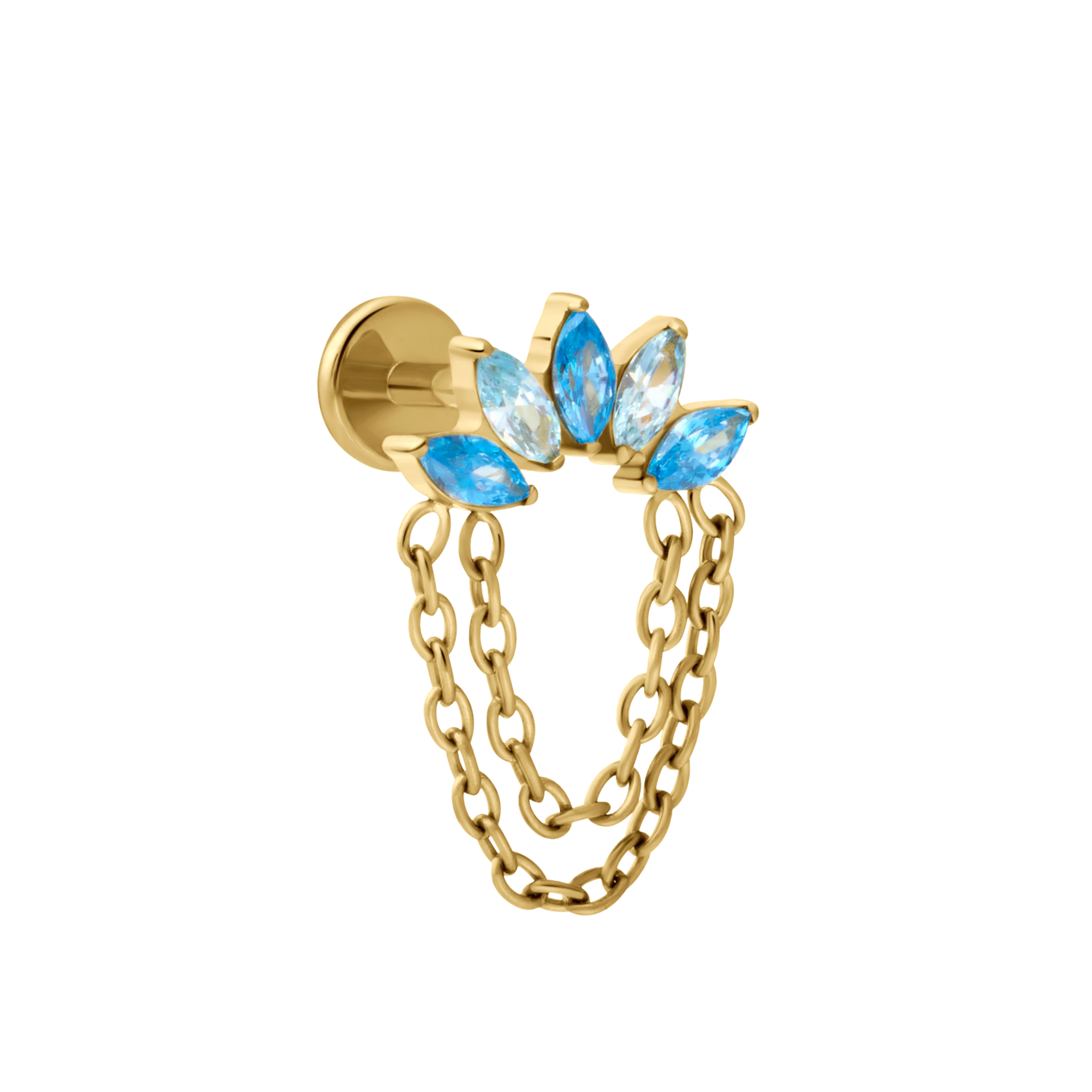 Diadem Flat Back Stud- Sky Blue