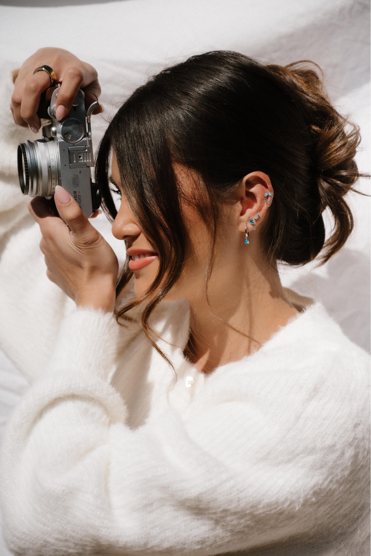 Diadem Flat Back Stud- Sky Blue