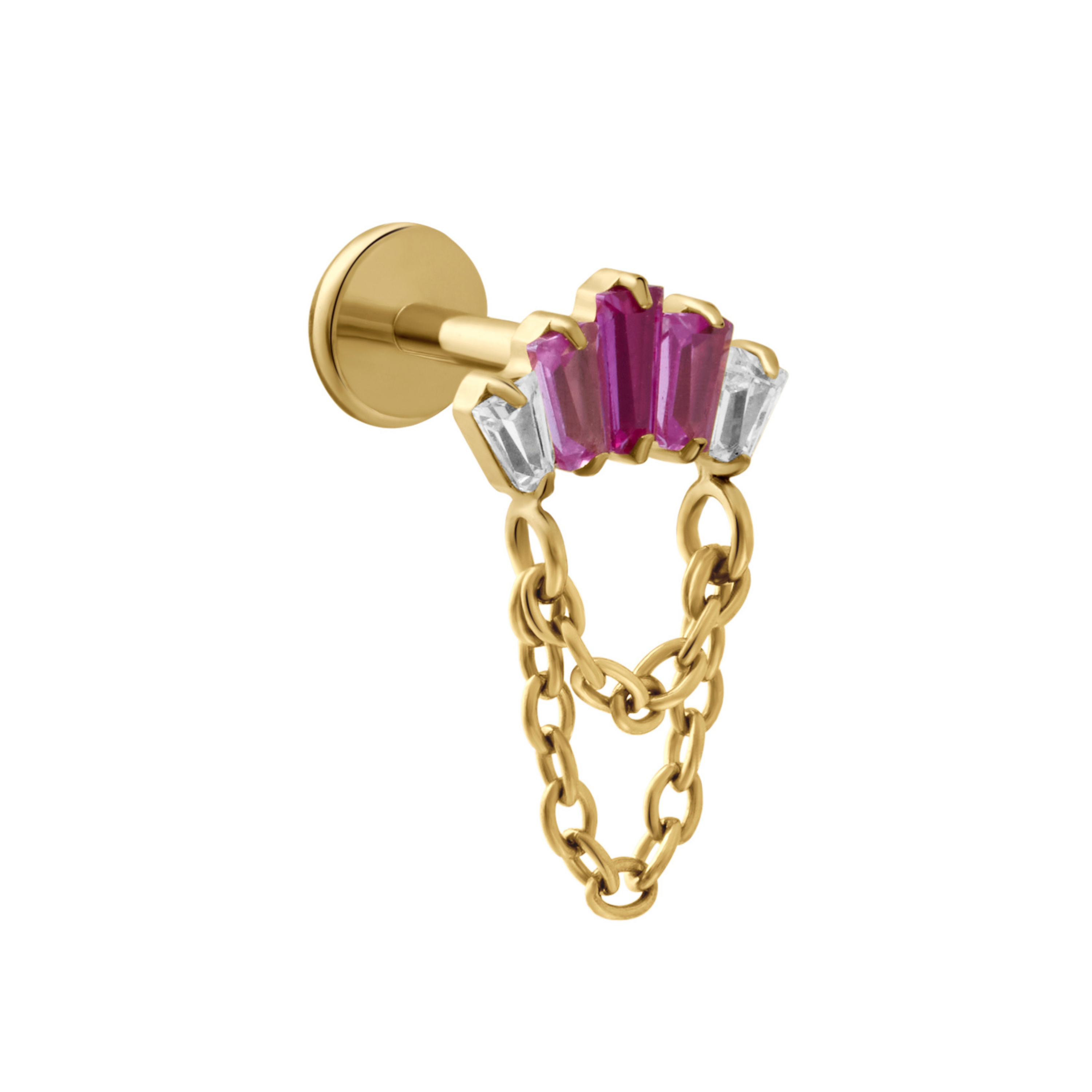 Diadem Flat Back Stud - Pink