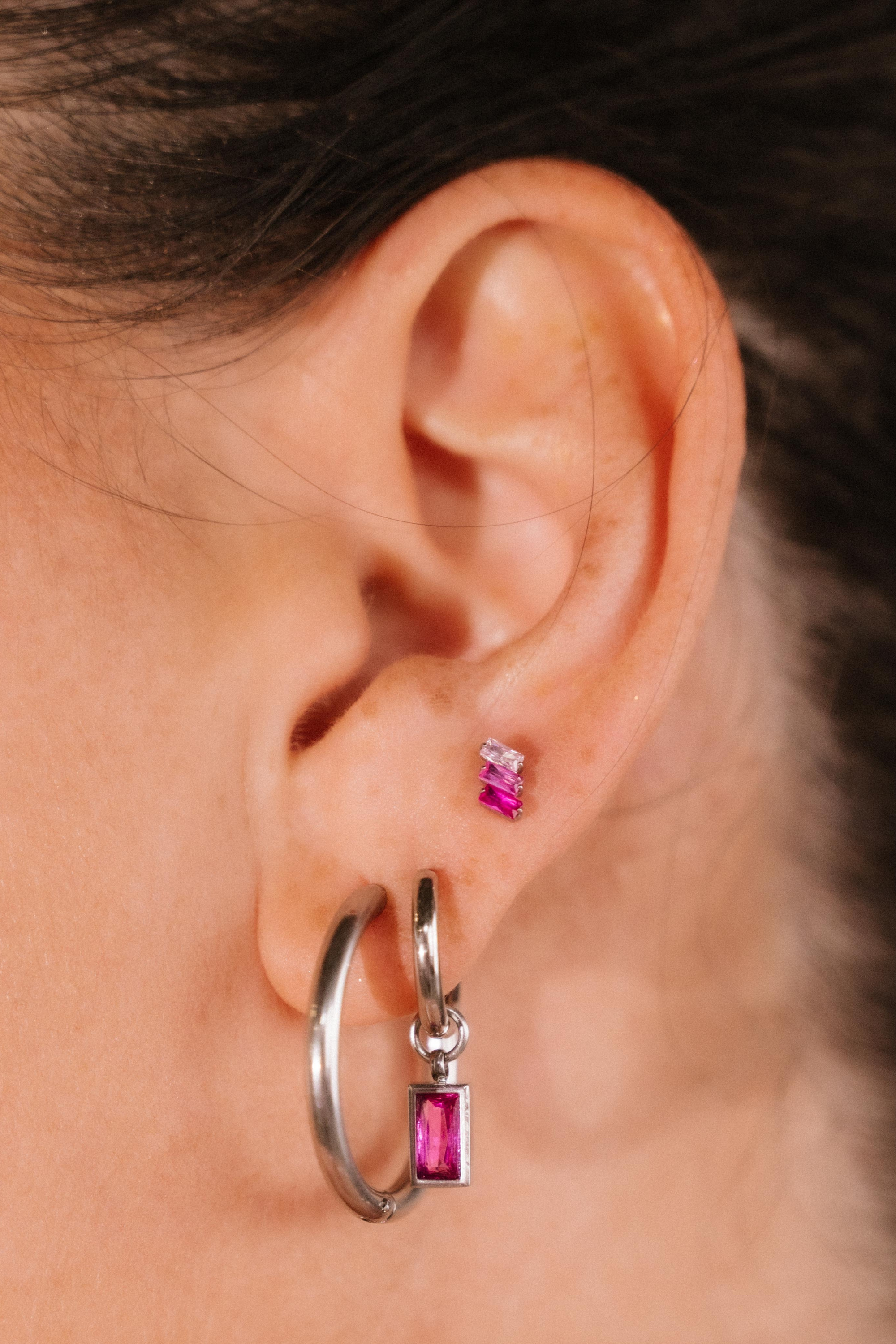 Drift Flat Back Stud - Pink