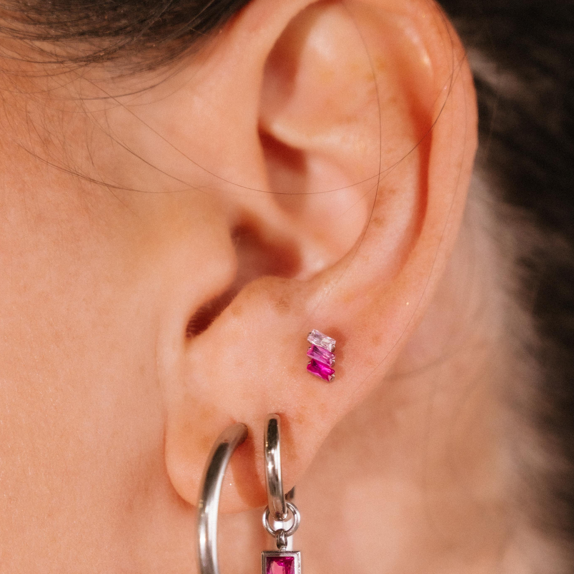 Drift Flat Back Stud - Pink