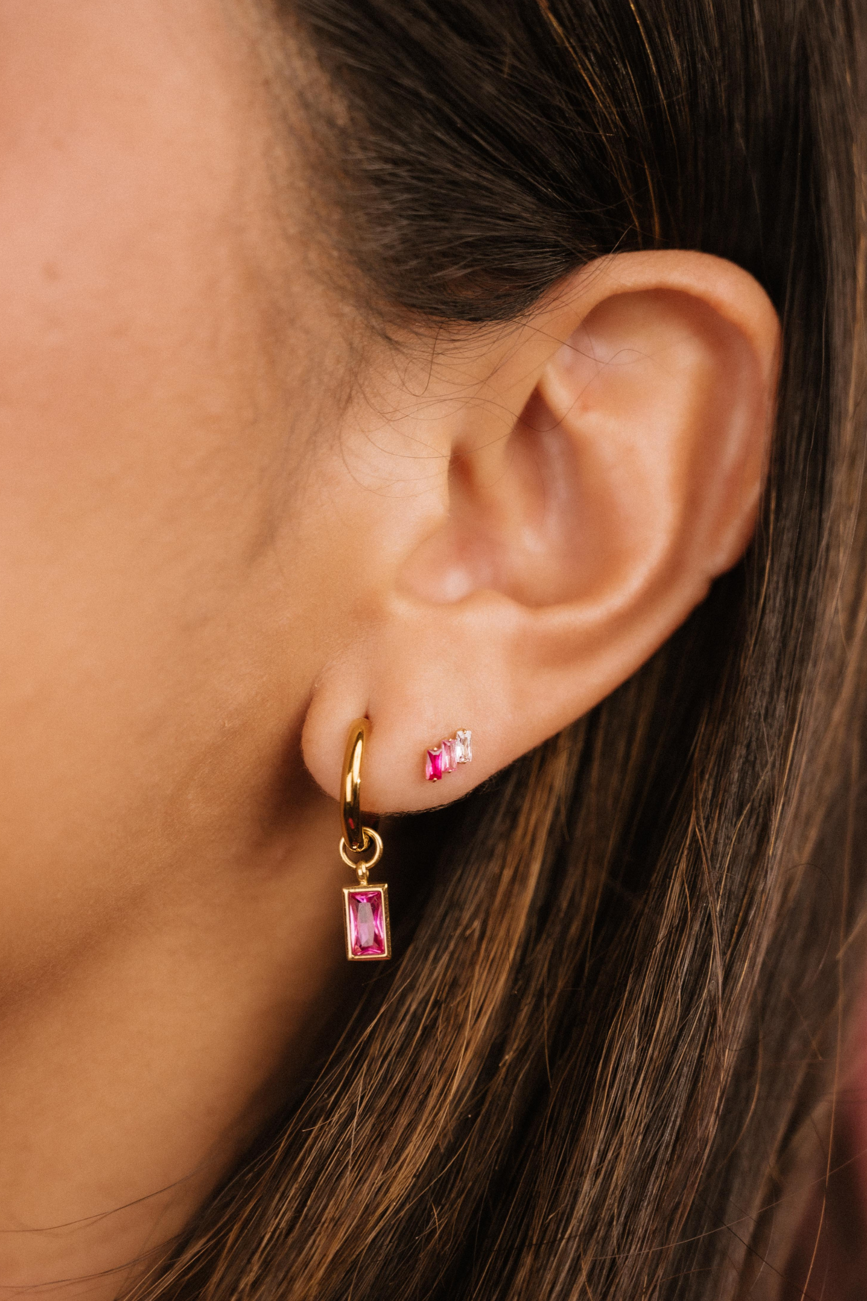Drift Flat Back Stud - Pink