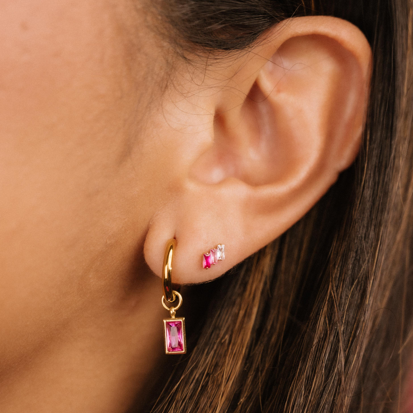 Drift Flat Back Stud - Pink