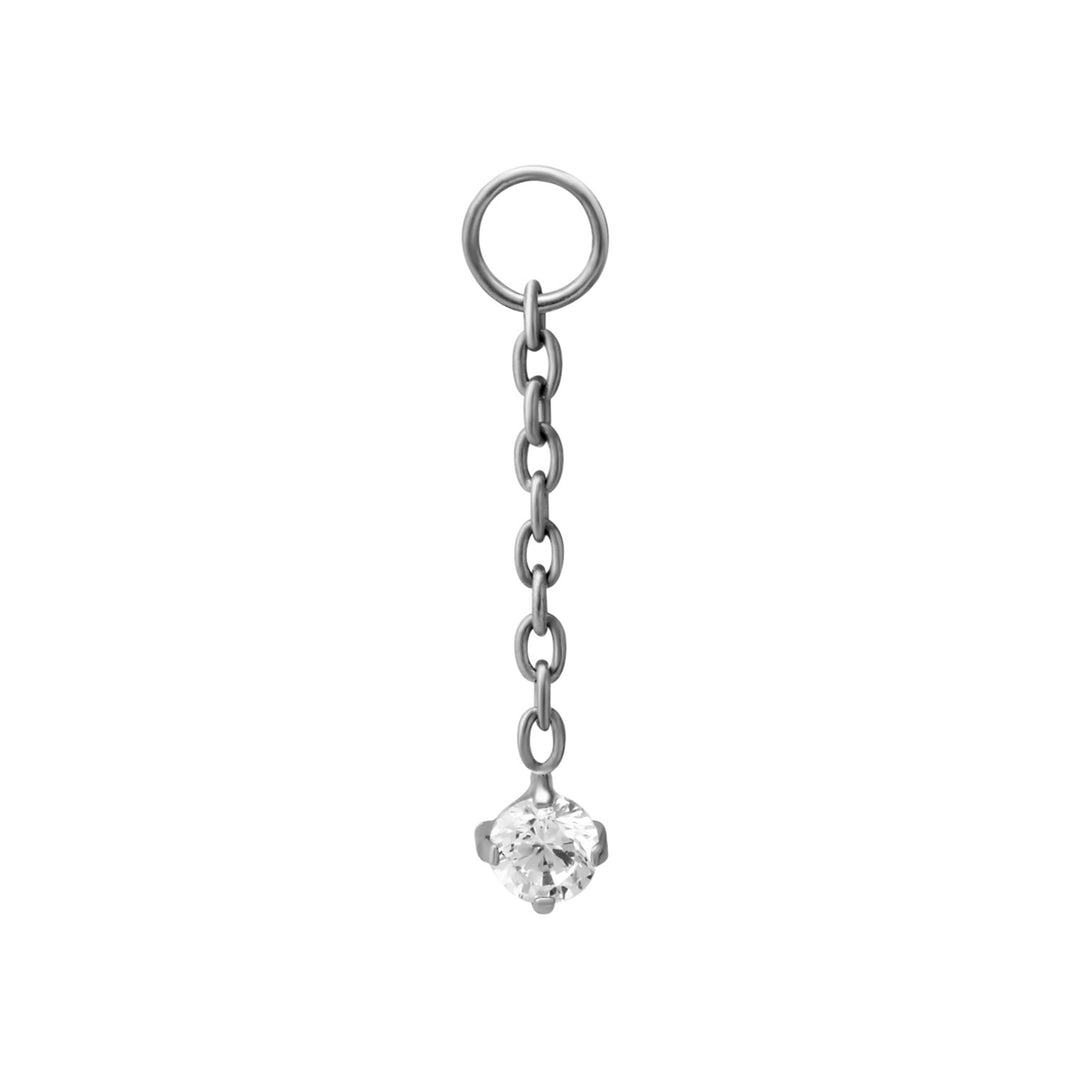 Drop Zirconia Hoop Charm