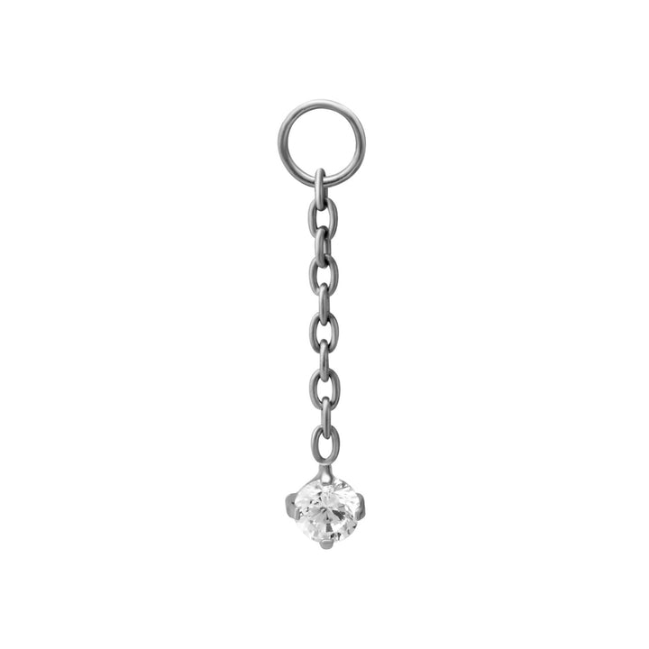 Drop Zirconia Hoop Charm