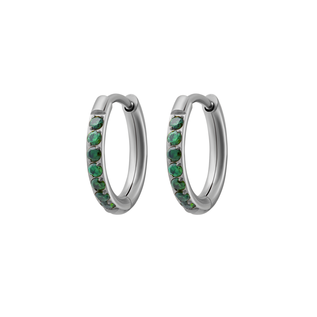 Emerald Titanium Celestial Hoops