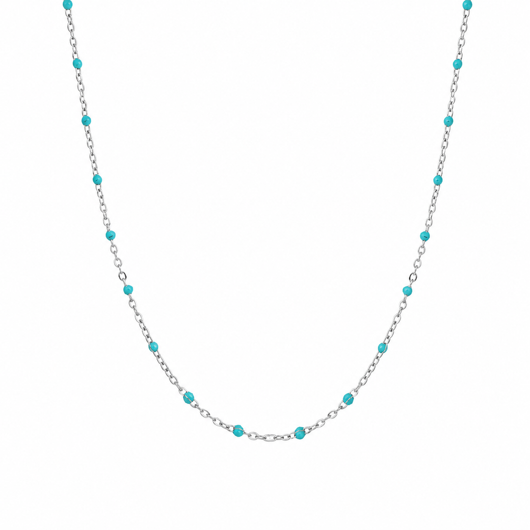 Blue Skies Enamel Dotted Necklace