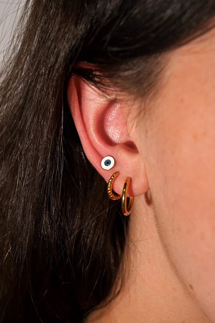 Eyeball Enamel Flat Back Stud
