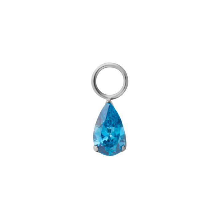Faceted Sky Titanium Hoop Charm