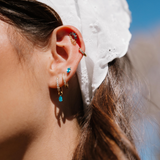 Faceted Sky Titanium Hoop Charm