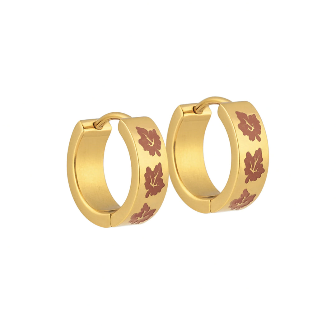 Falling Leaves Titanium Hoops