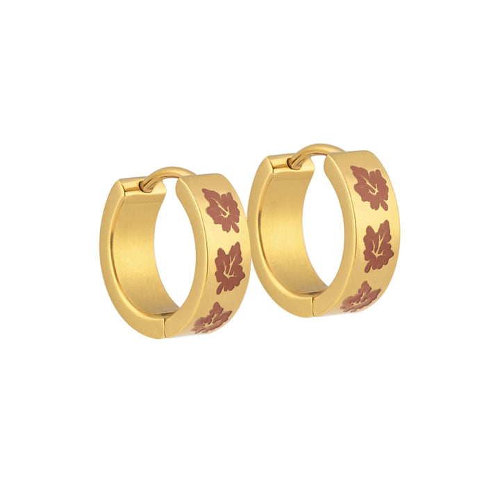 Falling Leaves Titanium Hoops