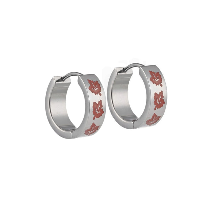 Falling Leaves Titanium Hoops