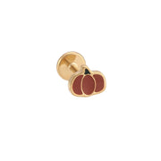 Fall Pumpkin Enamel Flat Back Stud