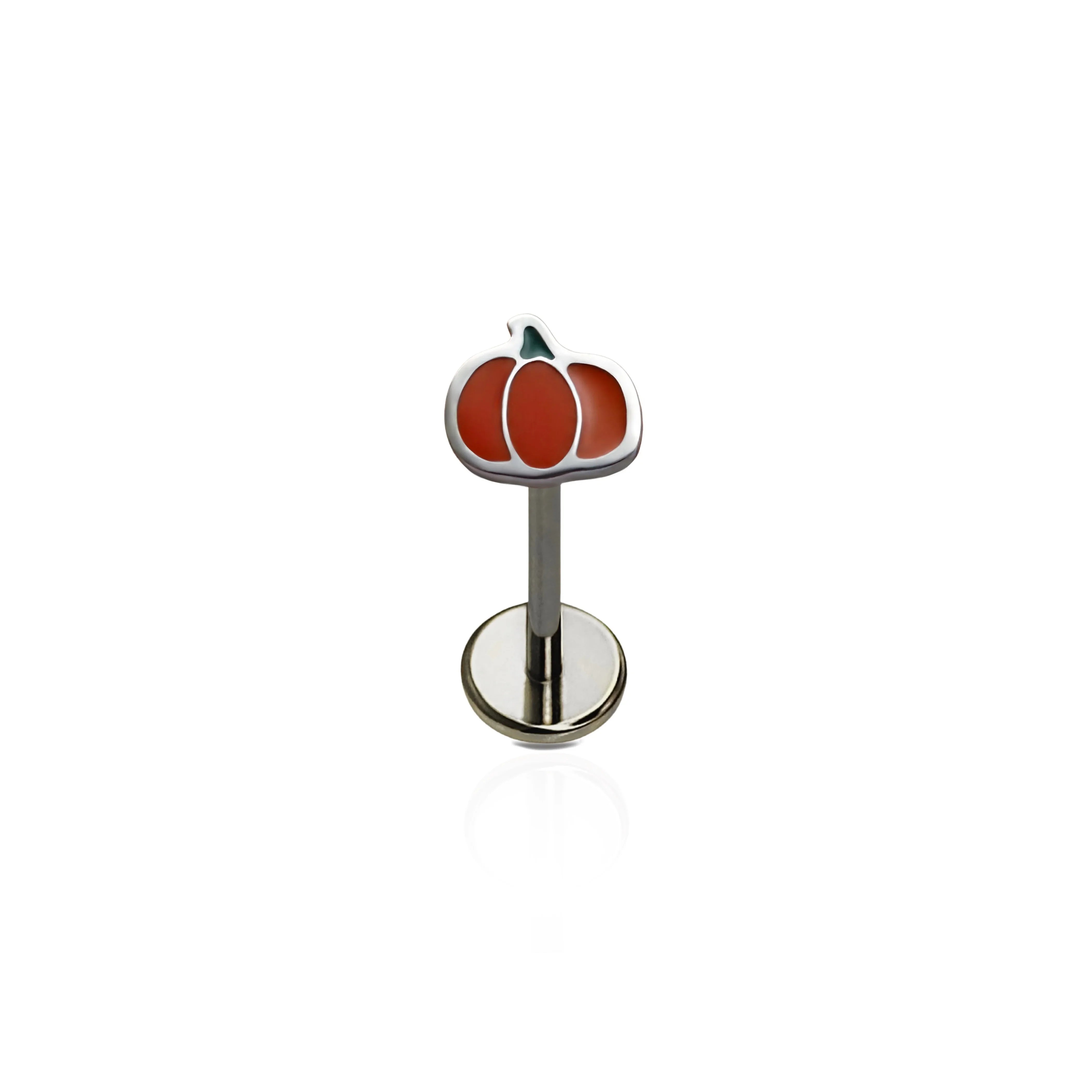 Fall Pumpkin Enamel Flat Back Stud