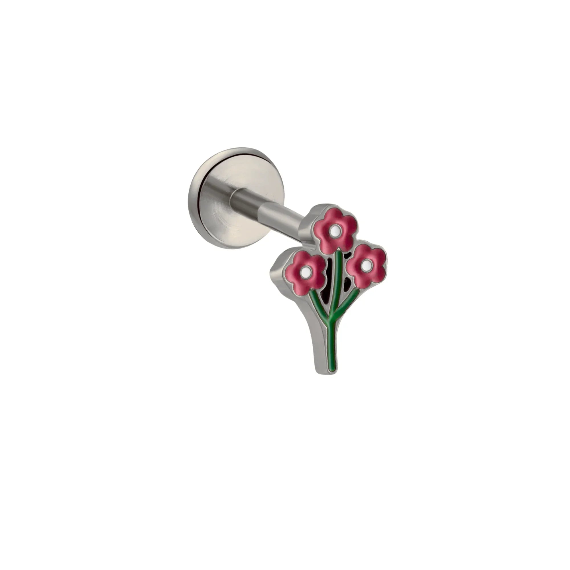 Posy Enamel Flat Back Stud