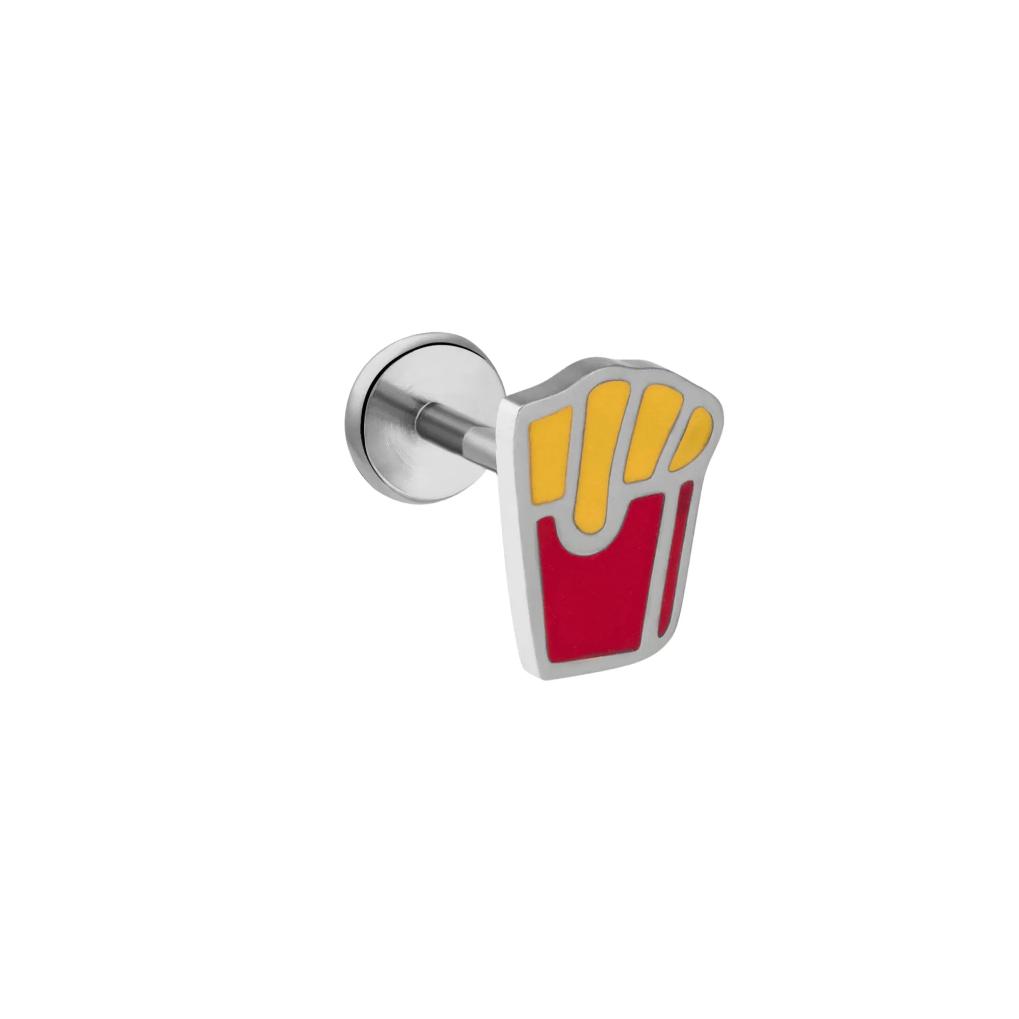 French Fries Enamel Flat Back Stud