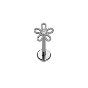 Frosted Daisy Flat Back Stud