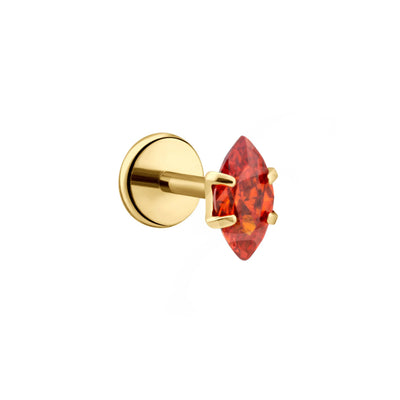 Prong-Set Marquise Flat Back Stud - Garnet