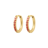 Titanium Celestial Hoops - Garnet