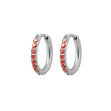 Titanium Celestial Hoops - Garnet