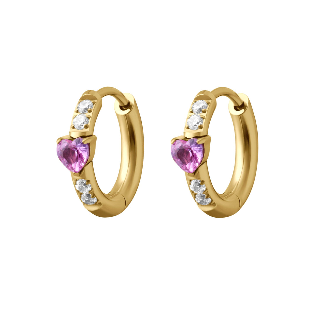 Sweetheart Titanium Hoops - Rose