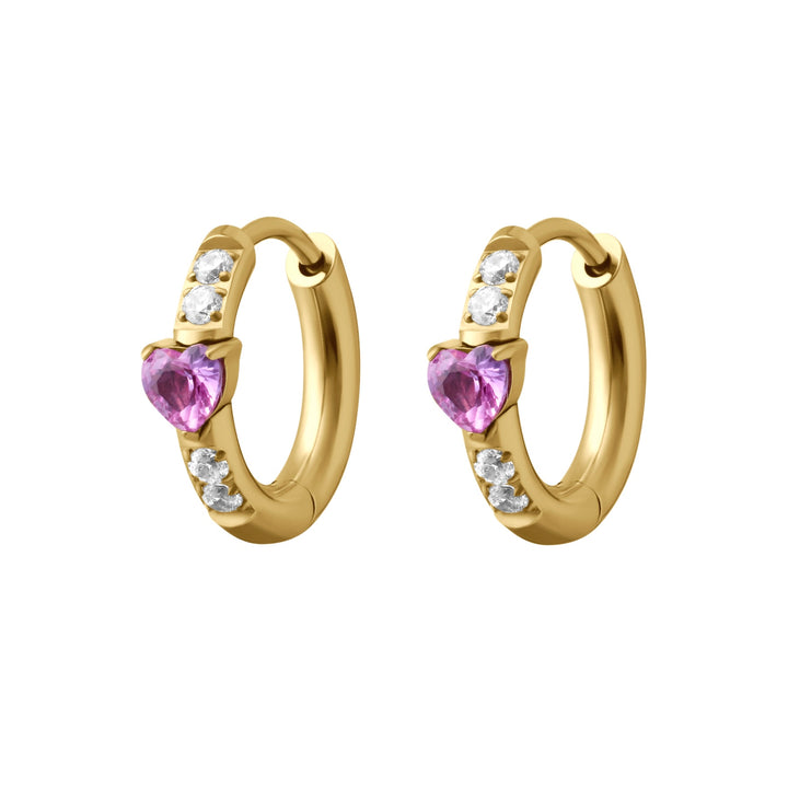 Sweetheart Titanium Hoops - Rose