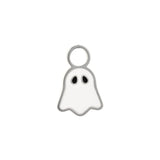 Ghost-shaped charm on a white background