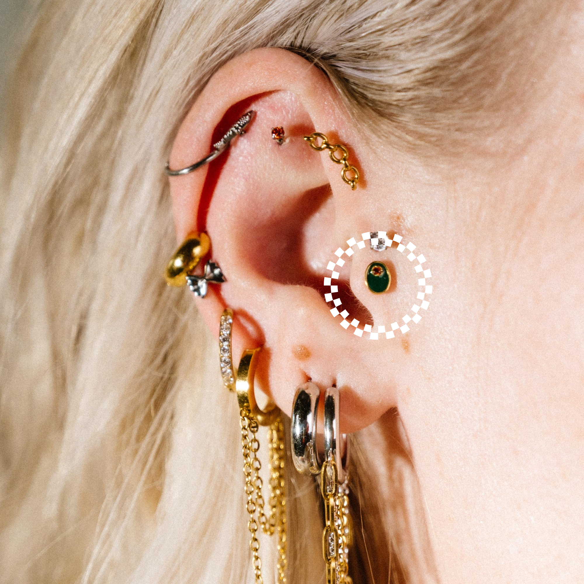 Olive Flat Back Stud