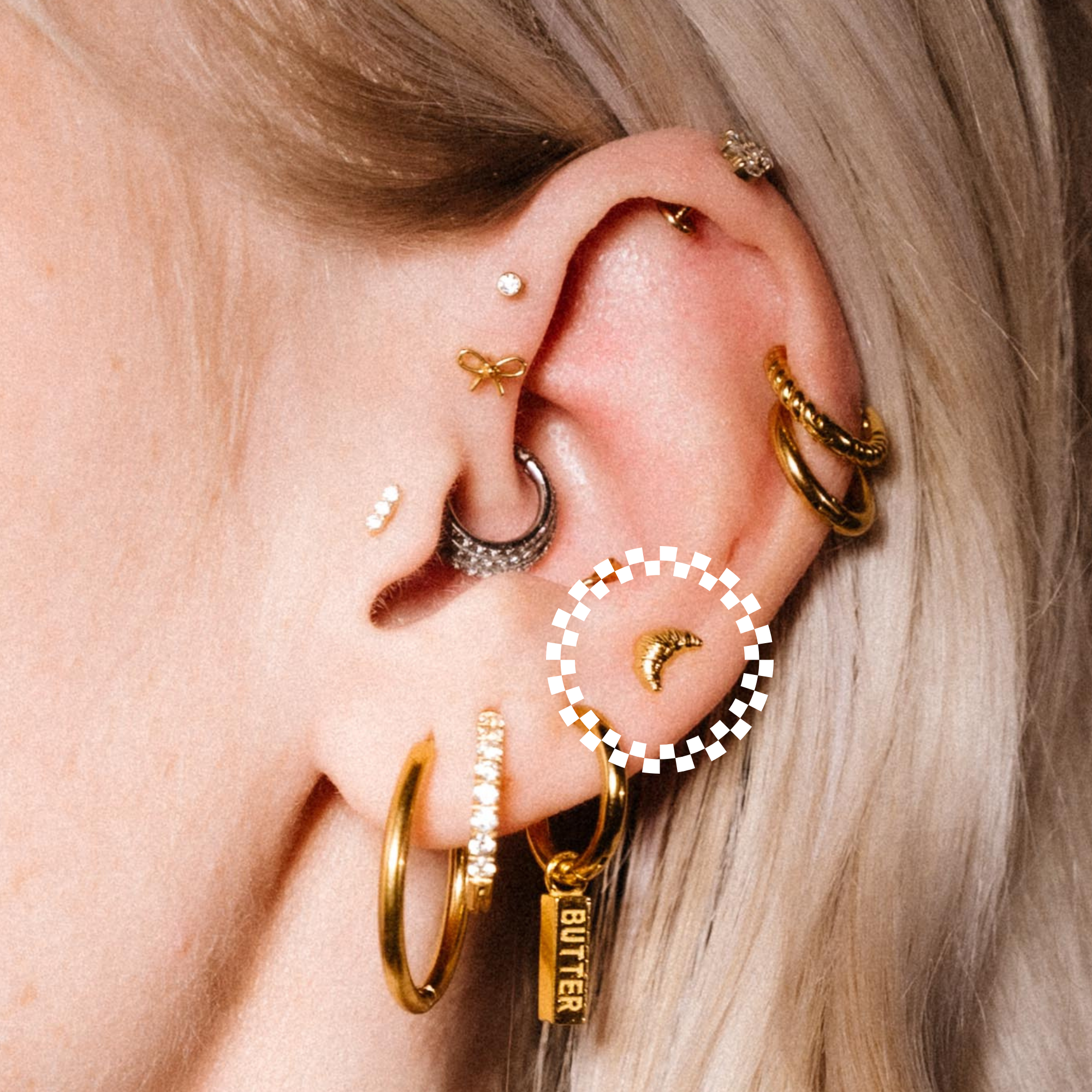 Croissant Flat Back Stud