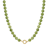 Candy Beaded Charm Necklace - Green Apple