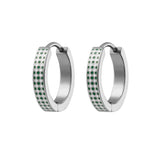 Micro Check Titanium Hoops - Green