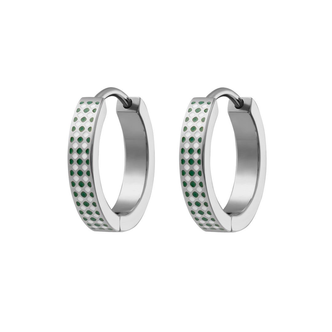 Micro Check Titanium Hoops - Green
