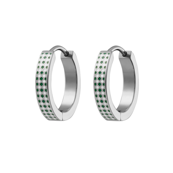 Micro Check Titanium Hoops - Green
