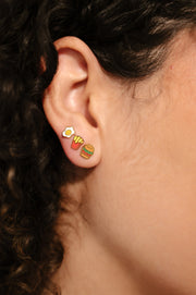 Hamburger Enamel Flat Back Stud