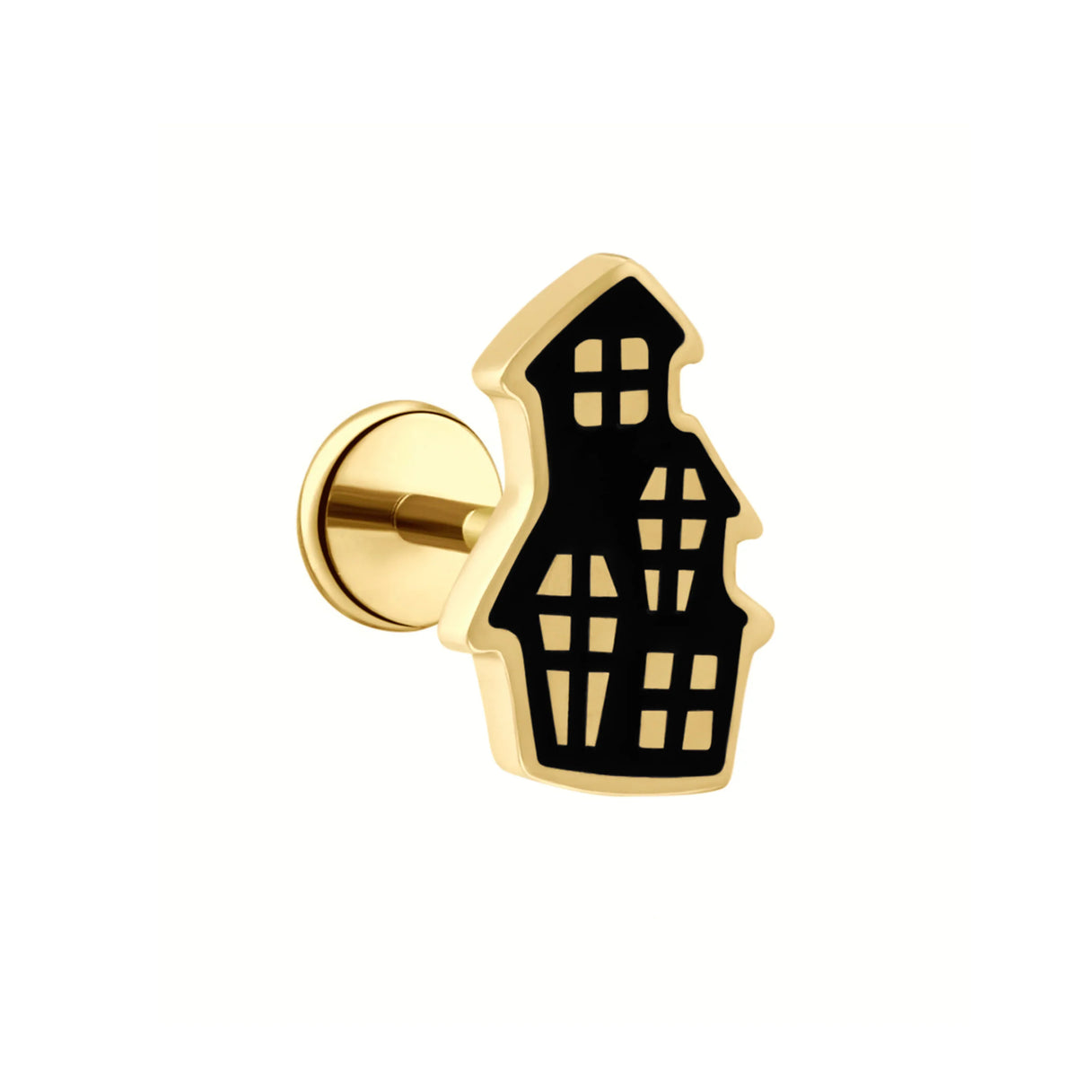 Haunted House Enamel Flat Back Stud