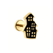 Haunted House Enamel Flat Back Stud