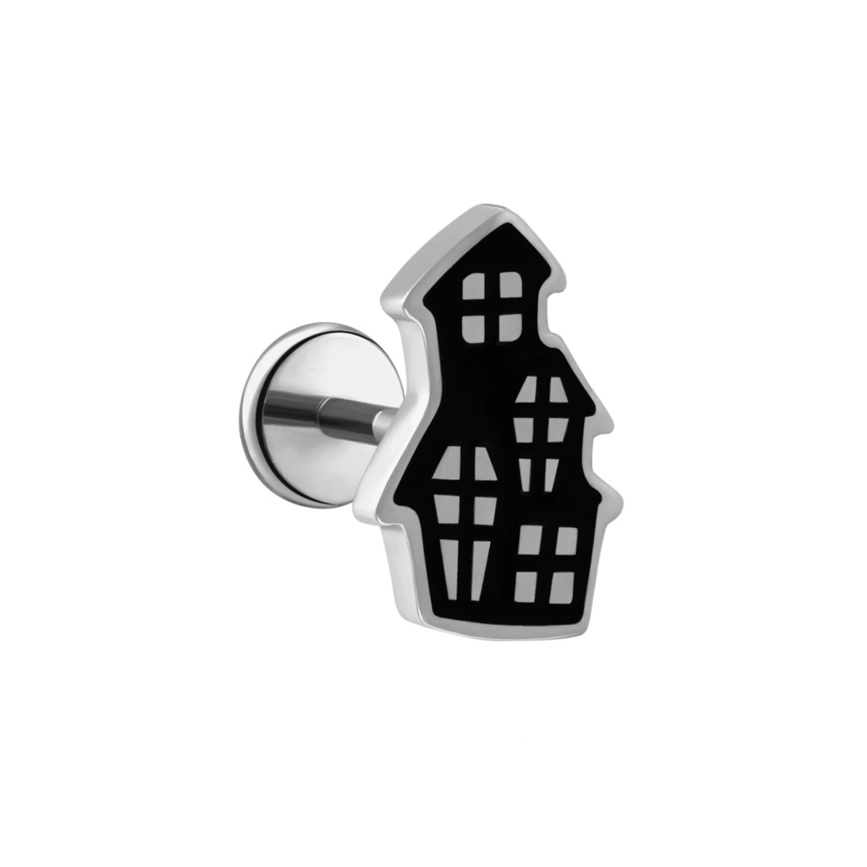 Haunted House Enamel Flat Back Stud