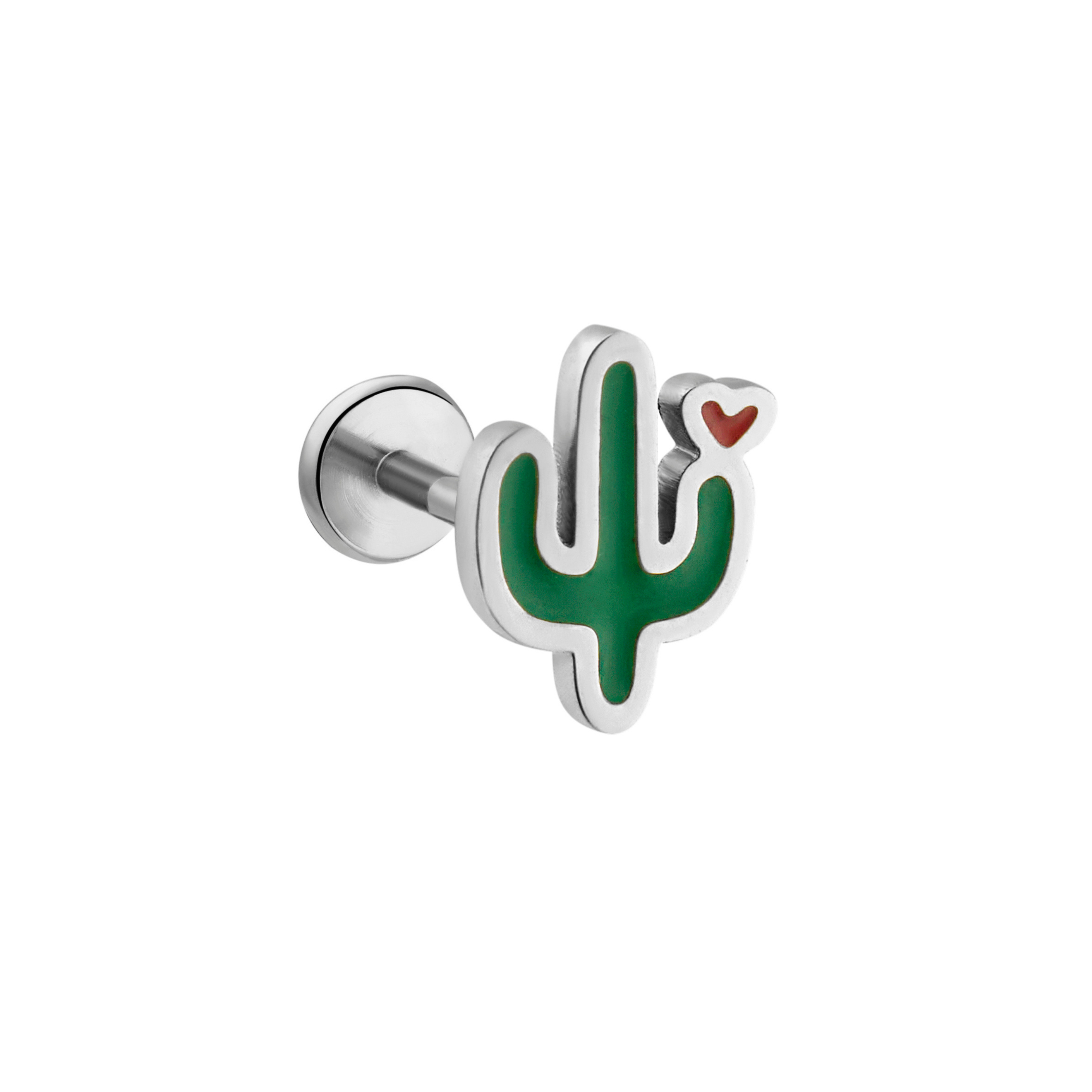 Cactus Love Enamel Flat Back Stud